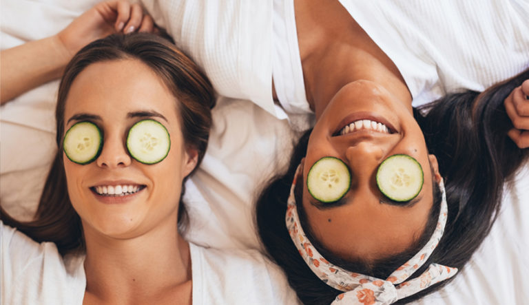 Two-girls-trying-to-get-rid-of-eye-bags-and-dark-undereye-circles