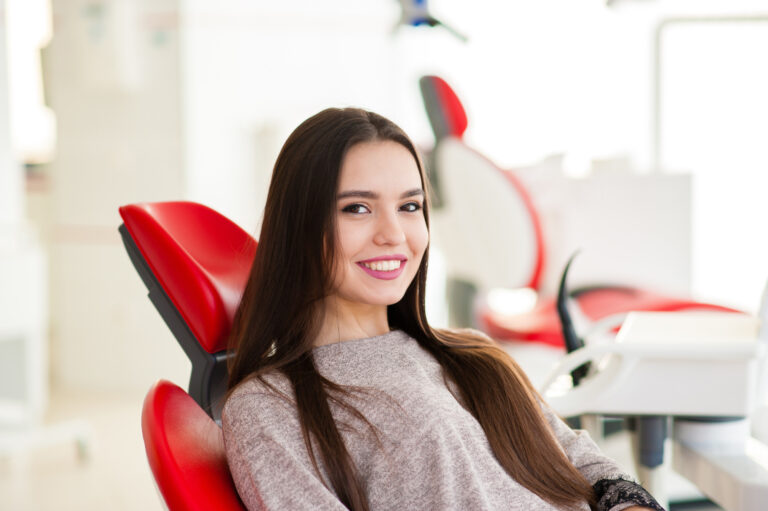 Beautiful girl in dentistry